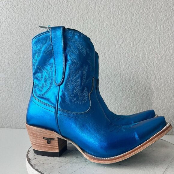 Lane SMOKESHOW Womens Cowboy Bootie 8.5 Blue Western Cowgirl Short Ankle Boots - Picture 2 of 11